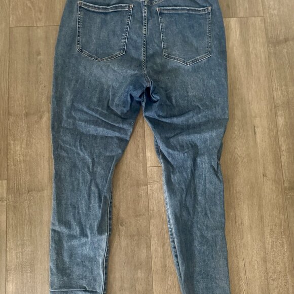 Express Super High Rise Skinny Jeans | Size 16R | Distressed Hem & Knees - Picture 2 of 9